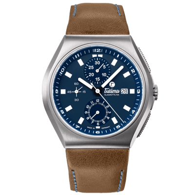 M2 Coastline Chronograph Blue Leather